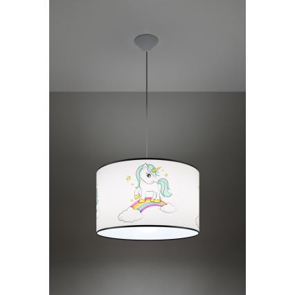 Dečji luster na sajli UNICORN 1xE27/15W/230V prečnik 40 cm jednorog