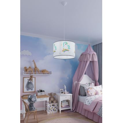 Dečji luster na sajli UNICORN 1xE27/15W/230V prečnik 40 cm jednorog