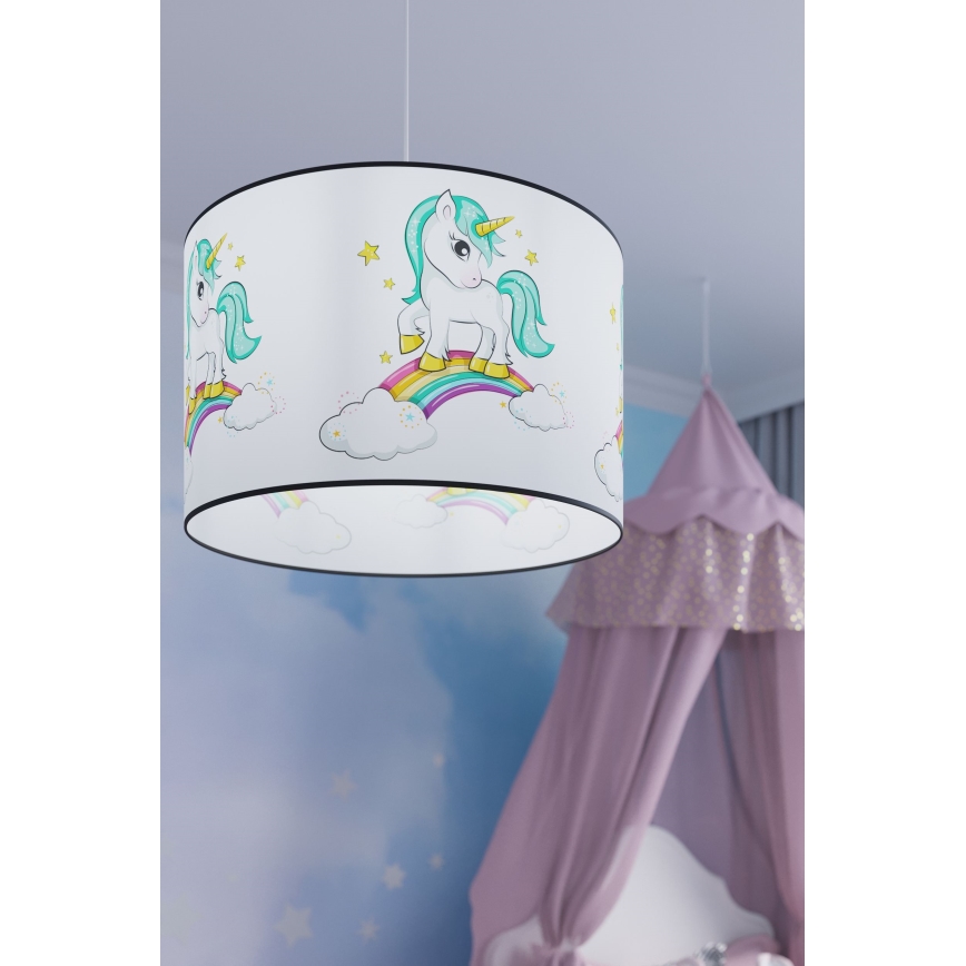 Dečji luster na sajli UNICORN 1xE27/15W/230V prečnik 40 cm jednorog