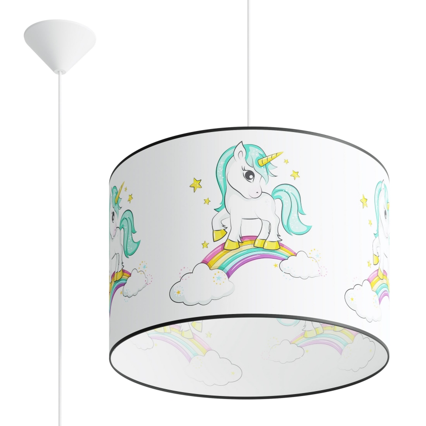 Dečji luster na sajli UNICORN 1xE27/15W/230V prečnik 40 cm jednorog