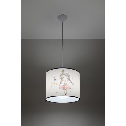 Dečiji luster na sajli PRINCESS 1xE27/15W/230V Ø 30 cm princeza
