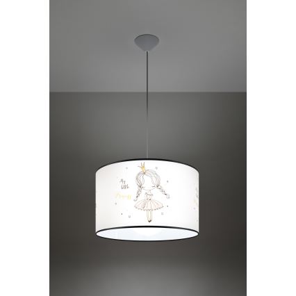 Dečiji luster na sajli PRINCESS 1xE27/15W/230V, prečnik 40 cm, princeza