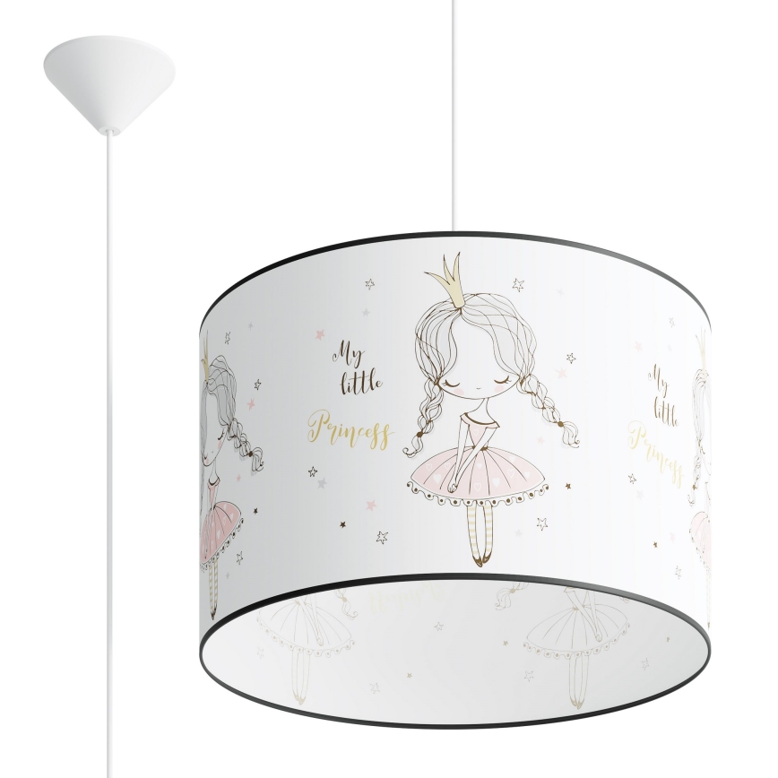Dečiji luster na sajli PRINCESS 1xE27/15W/230V, prečnik 40 cm, princeza