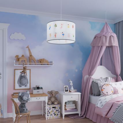 Dečiji luster na sajli FAIRY 1xE27/15W/230V, prečnik 30 cm, vila