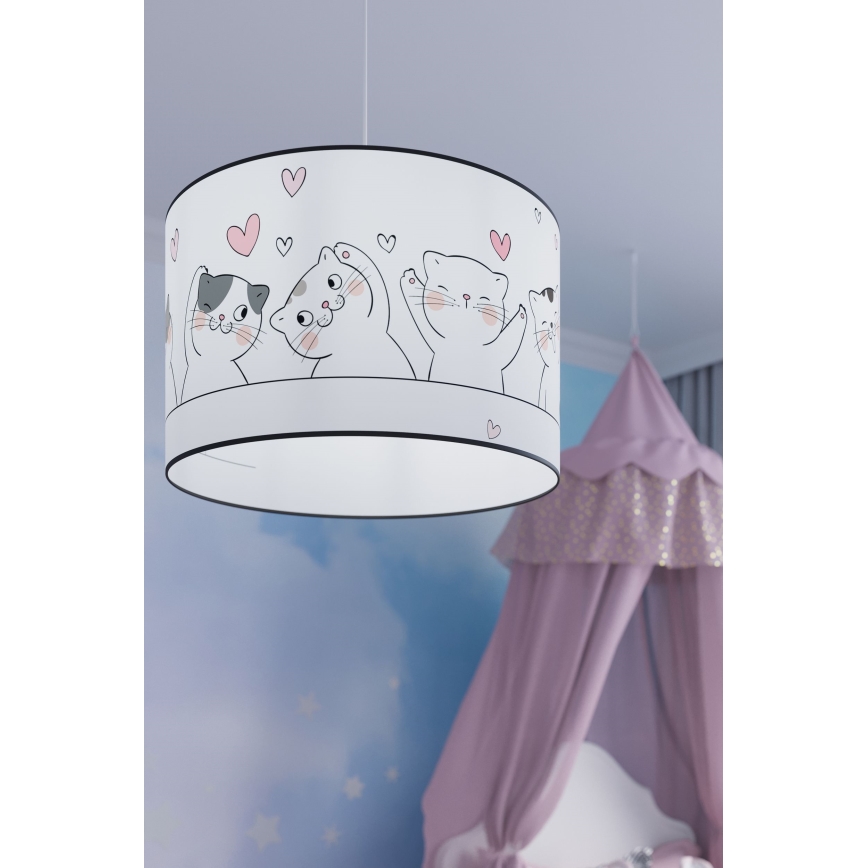 Dečiji luster na sajli CAT 1xE27/15W/230V prečnik 30 cm mačka