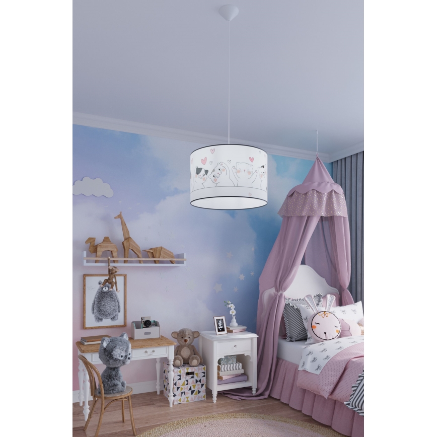 Dečiji luster na sajli CAT 1xE27/15W/230V, prečnika 40 cm, mačka