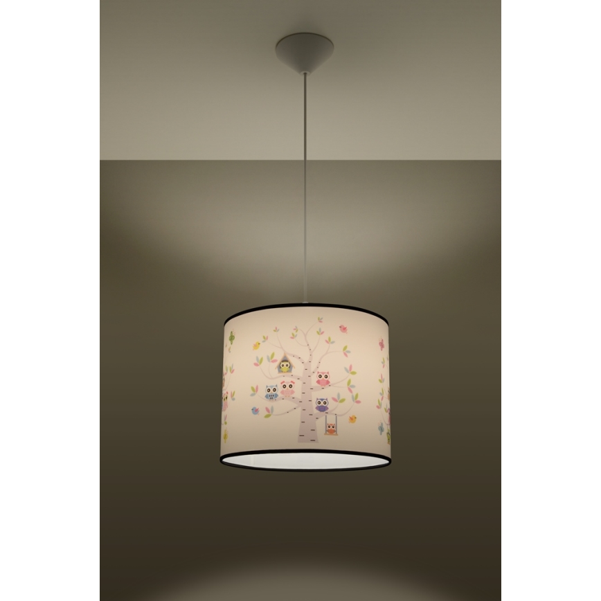 Dečiji luster na sajli OWLS 1xE27/15W/230V Ø 30 cm sove