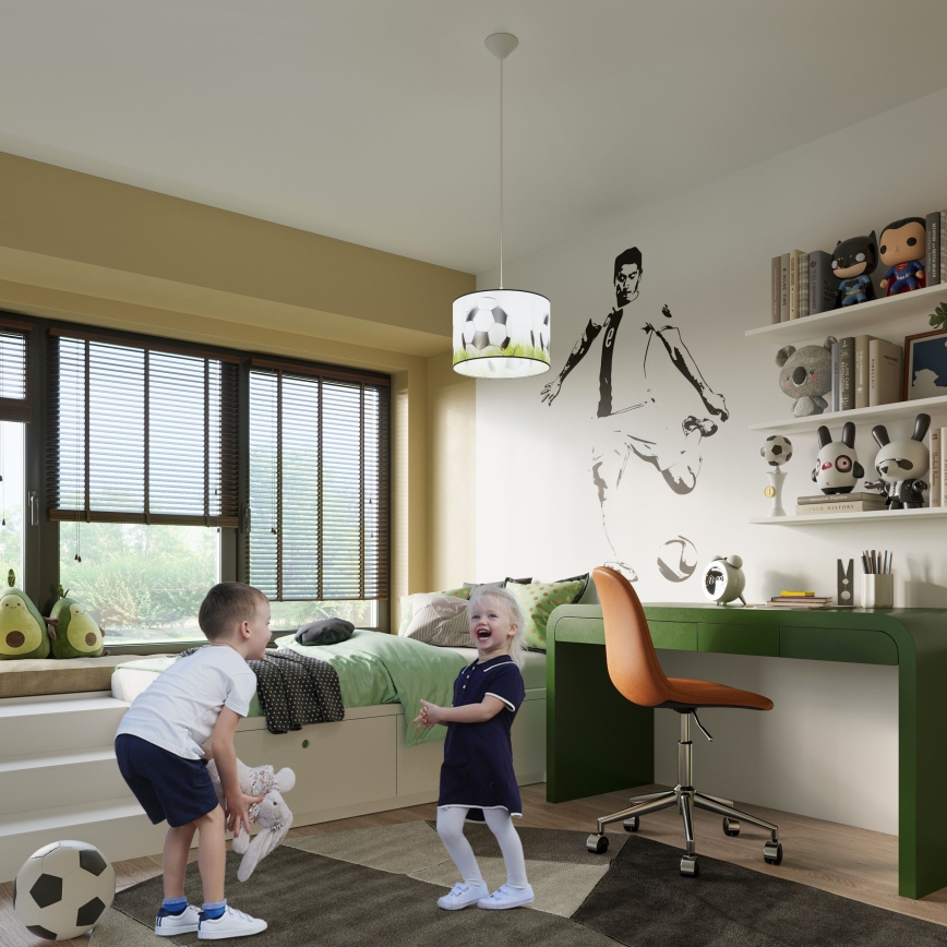 Dečiji luster na sajli FOOTBALL 1xE27/15W/230V prečnik 30 cm fudbal