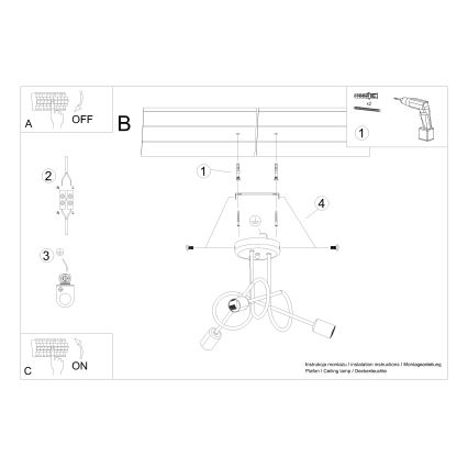 Plafonski luster LOOP 3xE27/15W/230V sjajni hrom