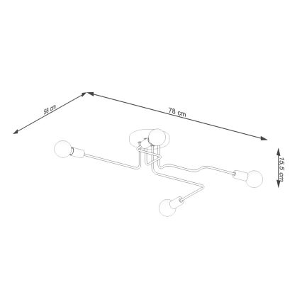 Plafonski luster VECTOR 4xE27/15W/230V beli