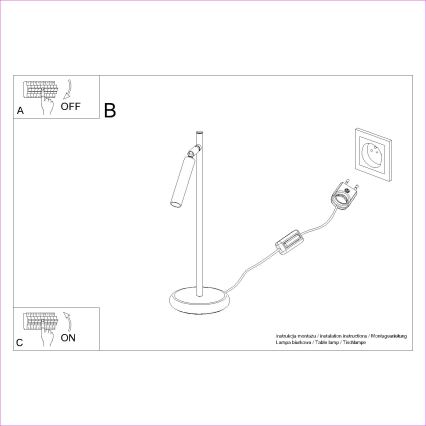 Stona lampa PASTELO 1xG9/8W/230V crna