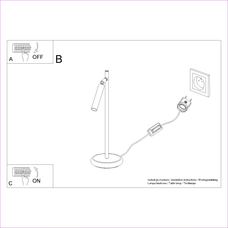 Stona lampa PASTELO 1xG9/8W/230V crna
