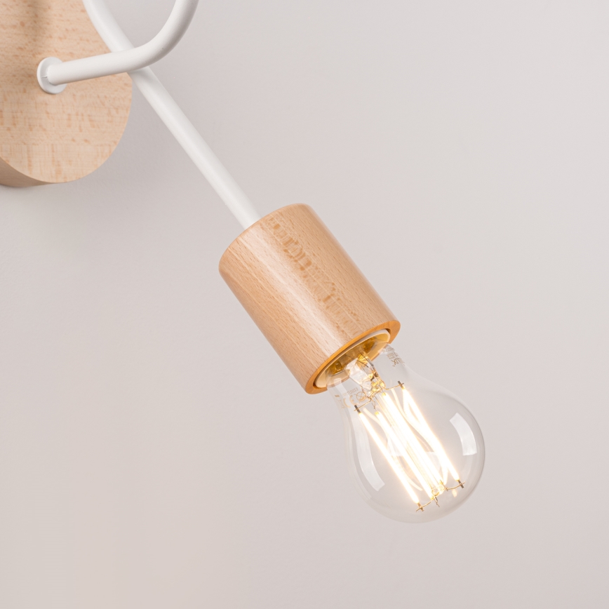 Zidna lampa EMBER 1xE27/15W/230V bela/bež/buk