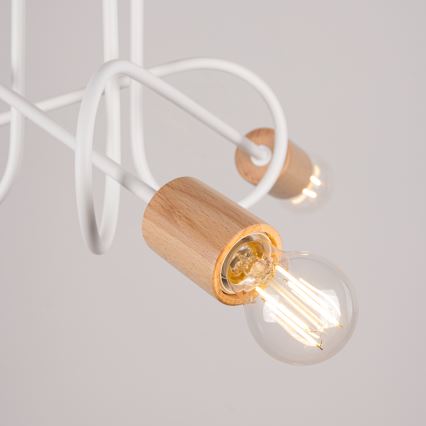 Plafonski luster EMBER 3xE27/15W/230V bela/bež/buk