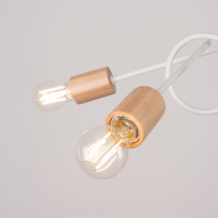 Plafonski luster EMBER 5xE27/15W/230V bela/bež/buk
