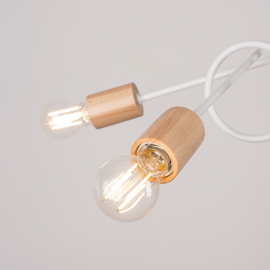 Plafonski luster EMBER 5xE27/15W/230V bela/bež/buk