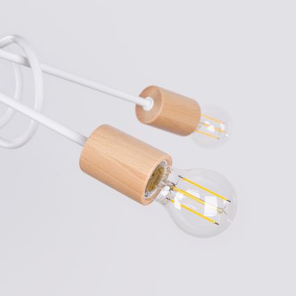 Plafonski luster EMBER 5xE27/15W/230V bela/bež/buk