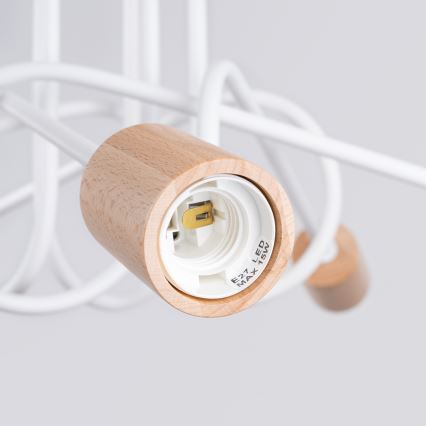 Plafonski luster EMBER 5xE27/15W/230V bela/bež/buk