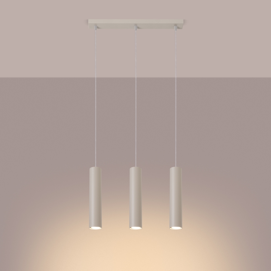Luster na sajli LAGOS 3xGU10/10W/230V, krem boje