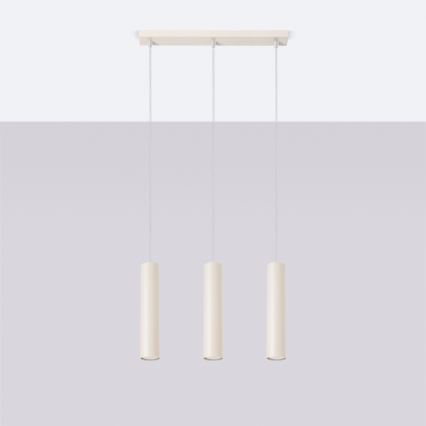 Luster na sajli LAGOS 3xGU10/10W/230V, krem boje