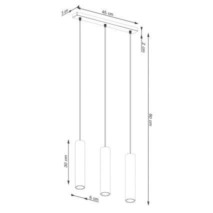 Luster na sajli LAGOS 3xGU10/10W/230V, krem boje
