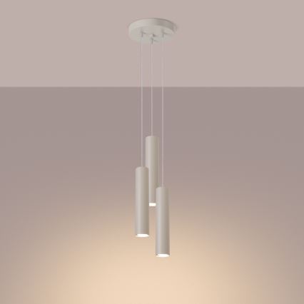 Luster na kablu LAGOS 3xGU10/10W/230V krem boje