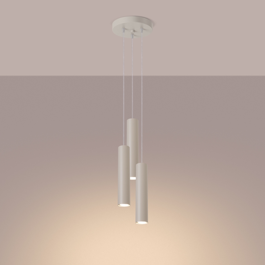 Luster na kablu LAGOS 3xGU10/10W/230V krem boje