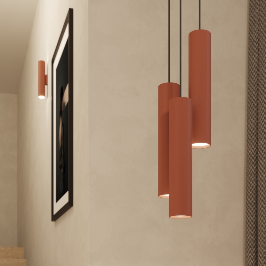 Luster LAGOS na sajli 3xGU10/10W/230V crvena