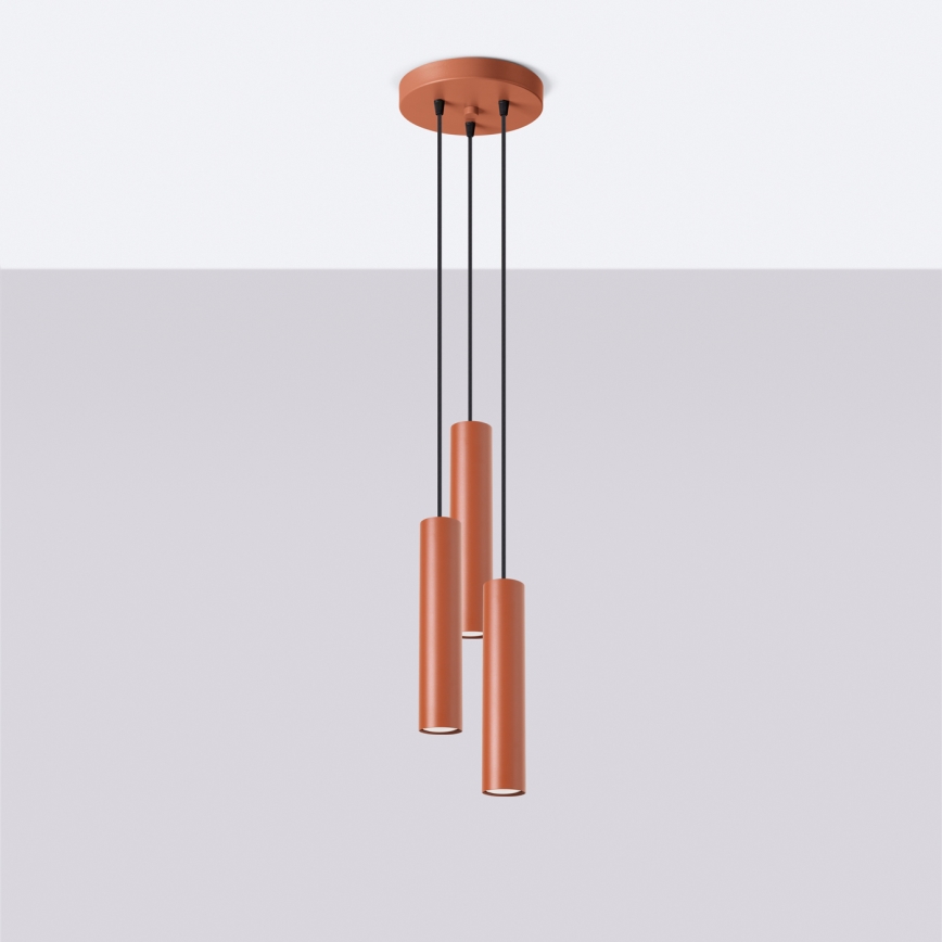Luster LAGOS na sajli 3xGU10/10W/230V crvena