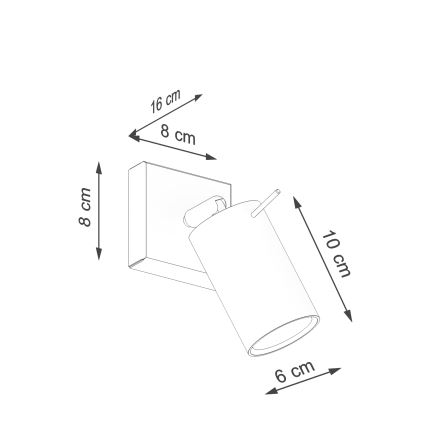 Zidna spot svetiljka RING 1xGU10/10W/230V crvena
