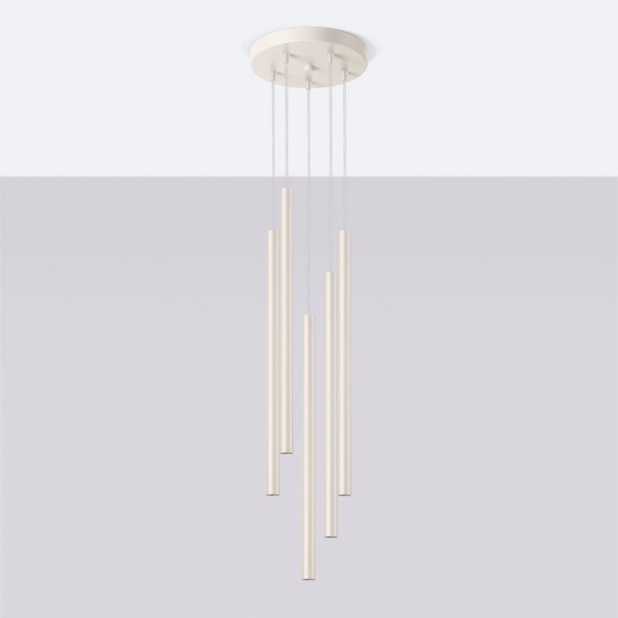 Luster na sajli PASTELO 5xG9/8W/230V krem boje