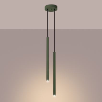 Luster na sajli PASTELO 2xG9/8W/230V zeleni