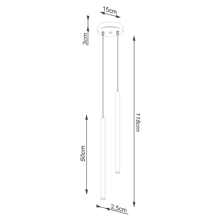 Luster na sajli PASTELO 2xG9/8W/230V zeleni