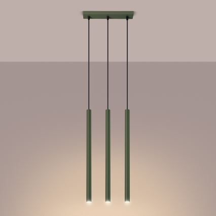 Luster na kablu PASTELO 3xG9/8W/230V zeleni