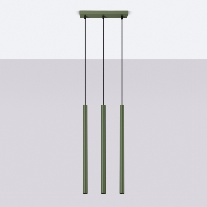 Luster na kablu PASTELO 3xG9/8W/230V zeleni