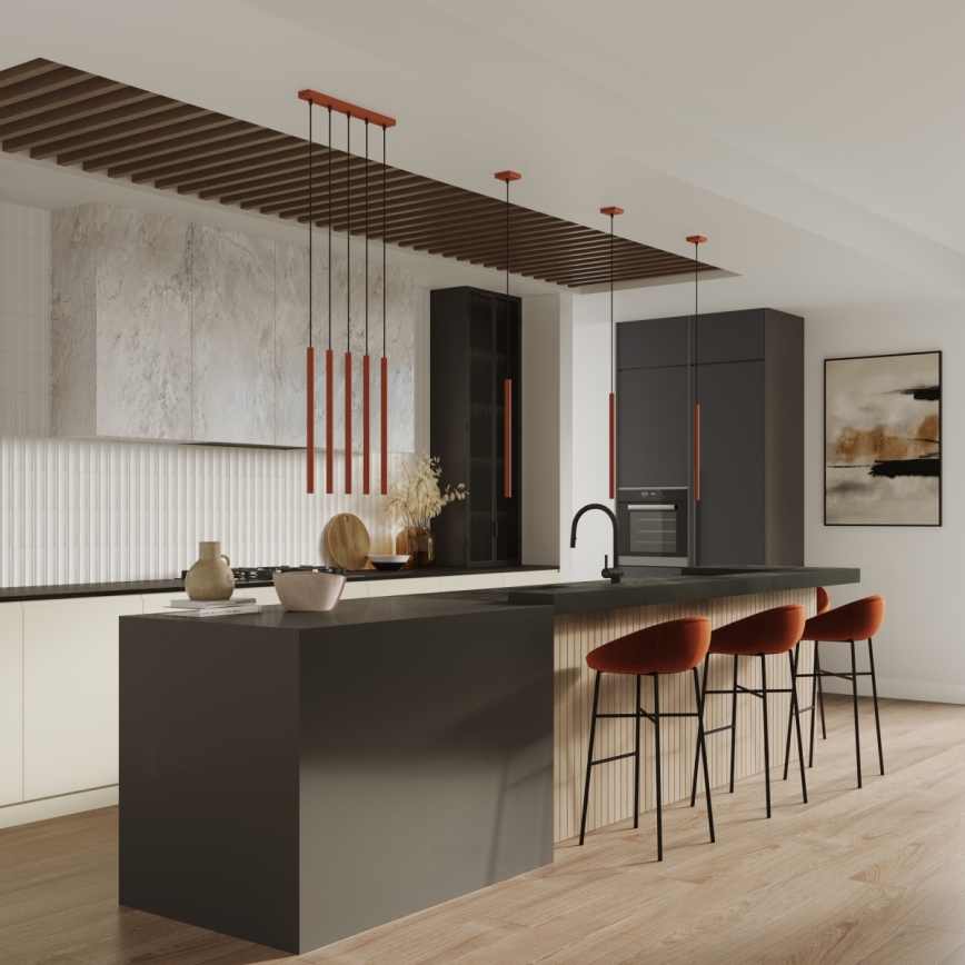 Luster na sajli PASTELO 1xG9/8W/230V crvena