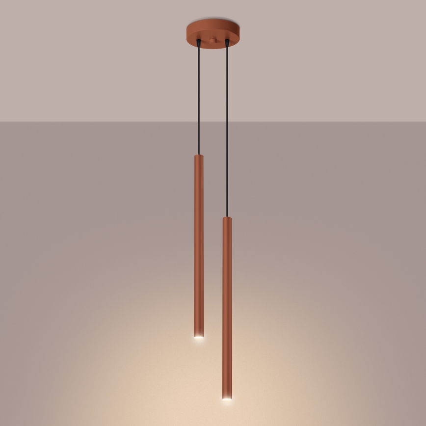 Luster na sajli PASTELO 2xG9/8W/230V crvena