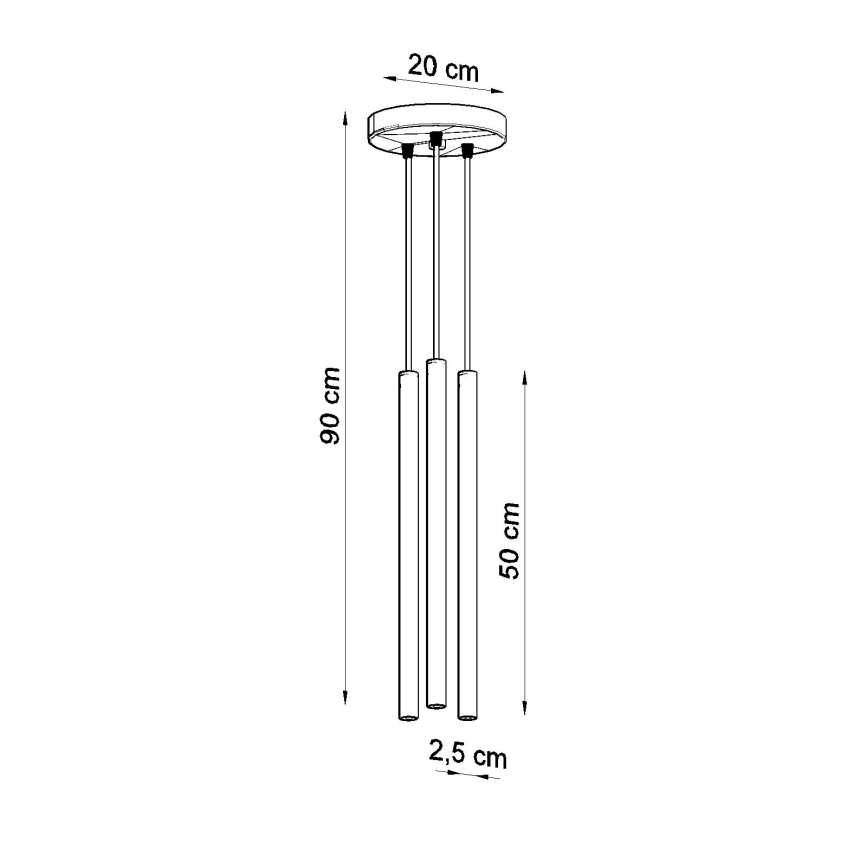 Luster na sajli PASTELO 3xG9/8W/230V crvena