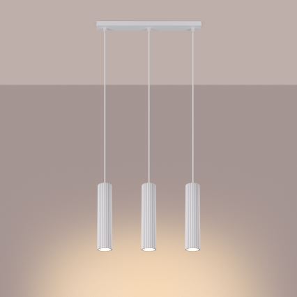 Luster na sajli KARBON 3xGU10/10W/230V bela