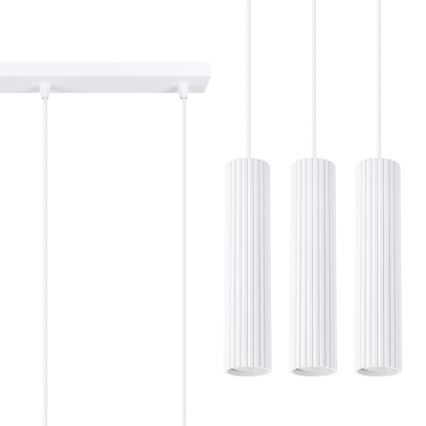 Luster na sajli KARBON 3xGU10/10W/230V bela