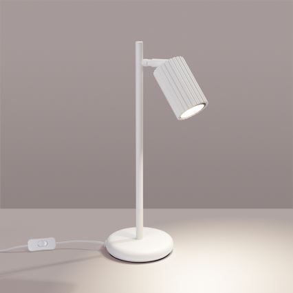Stona lampa KARBON 1xGU10/10W/230V bela