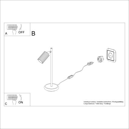 Stona lampa KARBON 1xGU10/10W/230V bela