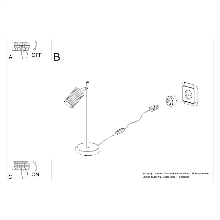 Stona lampa KARBON 1xGU10/10W/230V bela