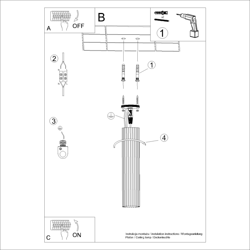 Spot svetiljka KARBON 1xGU10/10W/230V 40 cm crna