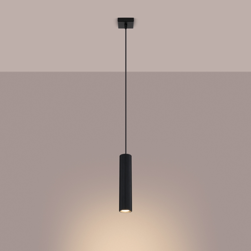 Viseći luster KARBON na sajli 1xGU10/10W/230V crni