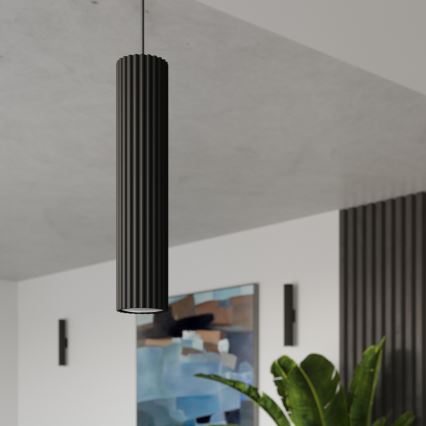 Viseći luster KARBON na sajli 1xGU10/10W/230V crni