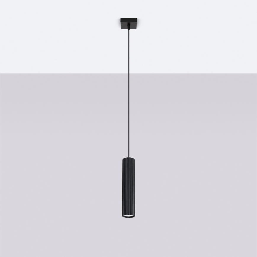 Viseći luster KARBON na sajli 1xGU10/10W/230V crni