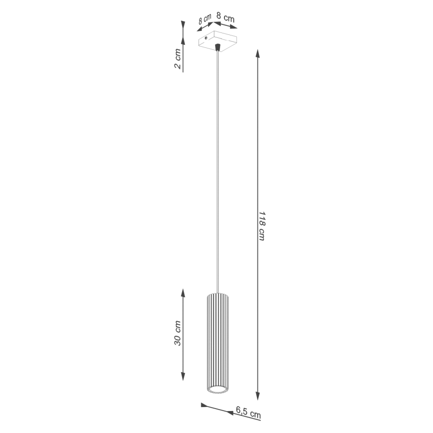 Viseći luster KARBON na sajli 1xGU10/10W/230V crni