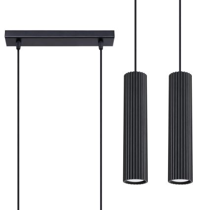 Luster na sajli KARBON 2xGU10/10W/230V crni