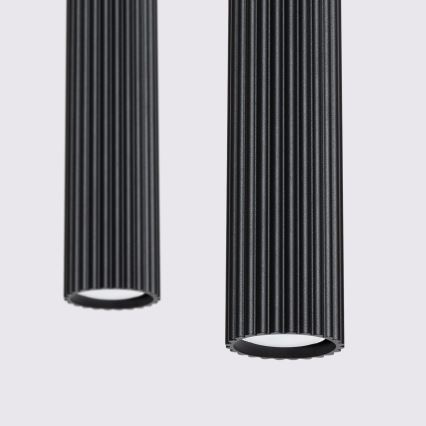 Luster na sajli KARBON 2xGU10/10W/230V crni